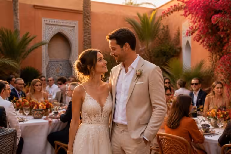 découvrez le mariage chic et élégant de sophie et julien à marrakech, une célébration pleine de charme, de traditions marocaines et d’émotions inoubliables.
